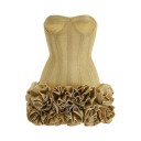 Rochie mini de petrecere cu corset fără bretele și detaliu cu șireturi Fusta cu volane în straturi pentru un aspect festiv îndrăzneț 9