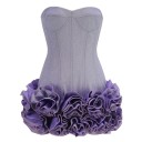 Rochie mini de petrecere cu corset fără bretele și detaliu cu șireturi Fusta cu volane în straturi pentru un aspect festiv îndrăzneț 8