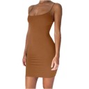 Rochie mini-teac de vara cu bretele spaghete Rochie bodycon deasupra genunchiului Tinuta eleganta de vara pentru tinuta 6