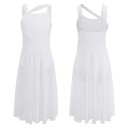 Rochii de dans pentru fete cu fustă din chiffon transparent din poliester, îmbrăcăminte pentru balet și spectacole de dans 2
