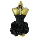 Rochii scurte de damă cu bretele, volane și top corset cu decor floral pentru baluri, petreceri și evenimente sociale de seară 4