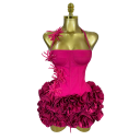 Rochii scurte de damă cu bretele, volane și top corset cu decor floral pentru baluri, petreceri și evenimente sociale de seară 3