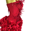 Rochii scurte de damă cu bretele, volane și top corset cu decor floral pentru baluri, petreceri și evenimente sociale de seară 7