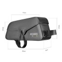 Rockbros Brašna na horní rámovou trubku 0,9 l, rozměry 22 x 17 x 9,5 x 6 cm, voděodolný polyester s magnetickým zapínáním, černá pro kolo 2