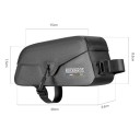 Rockbros Cyklistická taška na rámovou trubku 0,6 l, 20 x 15 x 8,5 x 5,5 cm, voděodolná polyesterová s magnetickým zapínáním, černá 2