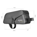 Rockbros Fietstas voor bovenbuis 0,9 l, afmetingen 22 x 17 x 9,5 x 6 cm, waterdicht polyester met magnetische sluiting, zwart voor de fiets 2