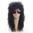 Rockstar Perücke 70er und 80er Jahre blonde punkige voluminöse lange Mullet synthetische Cosplay Perücke für Männer Halloween Party 1