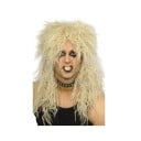 Rockstar-peruukki 70. ja 80. luku blond punkkityylinen pörröinen pitkä mullet synteettinen cosplay-peruukki miehille Halloween-juhliin 2