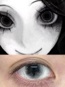 Roční barevné kontaktní čočky s dioptriemi -1.50 v anime stylu kontrastní vzor dekorativní čočky pro cosplay a stylizaci 4