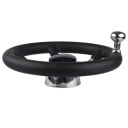 Roda de leme em aço inoxidável com espuma preta e bola rotativa diâmetro 280 mm furo 17 a 19 mm inclinação 28 graus para barco iate e lancha 2