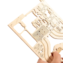 Roda russa musical Quebra-cabeças de madeira 3D Carrossel rotativo Modelo dobrável Brinquedo e decoração Kit DIY para crianças e adultos Presente criativo 2