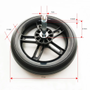 Roda traseira de substituição para o carrinho Cybex Melio 2/3/Carbon/Pro Diâmetro 17 cm Roda de borracha com rolamento Peça de substituição 2