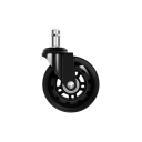 Rodízios giratórios para cadeira com pino, diâmetro 50 mm, pino 10–11 mm, comprimento 22 mm, material aço e borracha, acabamento preto, para cadeiras de escritório 4