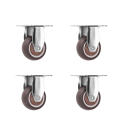 Rodízios giratórios para móveis com placa superior 37,5×31 mm, largura do rodízio 13 mm, capacidade de carga 33 kg, rodízio castanho para móveis 1