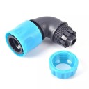 Rohová rychlospojka na zahradní hadici 1/2 palce 7 x 3,5 cm ABS plast modro černá pro zavlažování a mytí auta 2