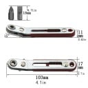 Rohový ráčnový skrutkovač do stiesnených priestorov 103 x 11 x 17 mm Obousmerný mechanizmus Nízky profil Sada bitov 3