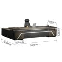 Rohowy komputerowy stół z wbudowaną szafką 260 x 160 x 75 cm metalowa rama drewniany powierzchnia brązowo-czarny do biura i gabinetu 2