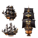 ROKR Seahorse 47 × 18 × 39 cm 3D Wooden Model Ship Building Kit 603 Pieces Elegant Model with Three Masts and Canvas Sails Without Glue 2