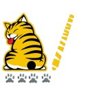 Rolig bil klistermärke - katt 1