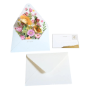 Romantic 3D Floral Greeting Card with Envelope and Postcard Pop-Up Congratulations Card Colourful Flowers Creative Gift Card Birthdays Christmas Weddings 3