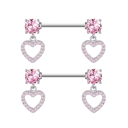 Romantic Pair of Heart Nipple Jewellery Size 1.6 mm Shiny Body Piercing for Women and Girls Delicate Feminine Design 1