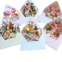 Romantische 3D Blumenkarte mit Umschlag und Postkarte Pop-up Glückwunschkarte Bunte Blumen Kreative Geschenkkarte Geburtstage Weihnachten Jubiläen Hochzeiten 2