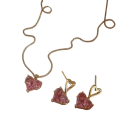 Romantische Hartset van oorbellen en ketting van roestvrij staal en zinklegering Elegante Y2K feestelijke sieraden voor vrouwen 2