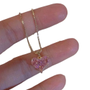 Romantische Hartset van oorbellen en ketting van roestvrij staal en zinklegering Elegante Y2K feestelijke sieraden voor vrouwen 5