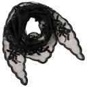 Romantischer Spitzen-Schal 130 x 45 cm Dreiecksschal für Kopf und Hals Blumen-Haarband Leichter, kompakter Accessoire Vier Jahreszeiten 9