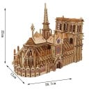 Rompecabezas 3D de madera Catedral de Notre Dame 28,7 x 12 x 22 cm 239 piezas Modelo cortado con láser Kit creativo de bricolaje decoración 2