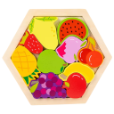 Rompecabezas de madera colorido 18.5 x 16.5 cm rompecabezas 3D con frutas para los más pequeños desarrollo de la inteligencia motricidad aprendizaje 1