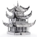 Rompecabezas de metal 3D Torre Yueyang 11 x 6,6 x 11 cm Modelo DIY Kit de construcción Rompecabezas cortado con láser para niños y adultos Recuerdo 1