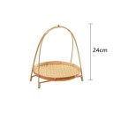 Ronde bamboe geweven mand 24 cm Etagère opbergmand voor voedsel Multifunctionele organizer voor keuken en huishouden 2