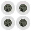 Ronde digitale thermometer met hygrometer Ø 45 mm °C/°F omschakeling LCD-display LR44 batterij Binnentemperatuur- en vochtigheidsmeetset van 4 stuks 6