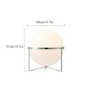 Ronde tafellamp in de vorm van een bal, 40 x 41 cm, warm wit licht, metalen standaard, wit, designverlichting voor de woonkamer 2