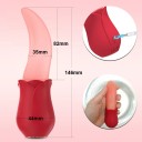 Roosvormige siliconen vibrator met realistische tong die likken simuleert 10 vibratiestanden 14,6x4,4 cm discrete verpakking 3