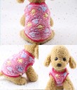 Ropa de invierno para perro tamaño L 3.5–4.5 kg 45 cm de pecho 35 cm de espalda Mono cálido rosa con patas azules y amarillas Ropa de invierno cómoda para perros 3