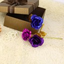 Rosa decorativa bañada en oro en caja de regalo J854 5
