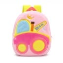 Rosa Kinder-Rucksack 26 x 24 x 10 cm mit Kran- und gelber Kronen-Motiv, gelben Schultergurten und zwei Reißverschlusstaschen 1