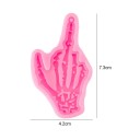 Rosa silikoneform gestus hånd med pegefinger op 8 × 5,5 cm til harpiks vedhæng nøgleringe og dekorationer 2