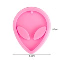 Rosa Silikonform für Harz 8,1 x 6,5 cm Kopf eines Außerirdischen Gießform für Harzschmuck Anhänger Dekorationen 2