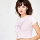 Rosafarbenes Crop-Top für Damen 4