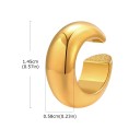 Rostfria örhängen till örat 1,45 x 0,58 cm Cirkulär guldton Minimalistiska pluggörhängen i kirurgiskt stål Elegant accessoar 2