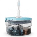 Rotary Mop with Bucket Separate Clean and Dirty Water Spin 80–90 % Head 21 x 21 cm Rod 102–128 cm Stainless Steel White-Blue For Floor Cleaning 5