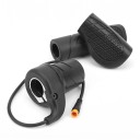 Rotary Throttle for Electric Bike Waterproof Set with Rubber Grips 80 and 120 mm Length 65 mm Cable with Connector Black For Handlebars 2