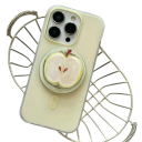 Rotating Magnetic Phone Holder with Apple Design for iPhone 16 15 14 13 12 Strong Magnet 360° Desk Stand Plastic 4