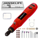 Rotationsgravierstift kabellos USB 15 cm 3 Geschwindigkeiten 3000–15000 U/min Set mit 37 Aufsätzen Schleifer Bohrer Trennscheiben Metall 4