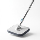 Roterende mop med spand Adskillelse af rent og beskidt vand Centrifugeringsgrad 80–90 % Hoved 21 x 21 cm Stang 102–128 cm Rustfrit stål Hvid-blå 8