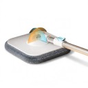 Roterende mop met emmer Scheiding van schoon en vuil water Centrifugeren 80–90 % Hoofd 21 x 21 cm Steel 102–128 cm RVS Wit-blauw Voor het reinigen 6