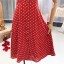 Rotes Damenkleid mit Tupfen 4